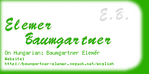 elemer baumgartner business card